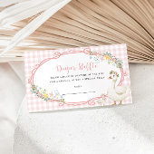 ガチョウ間抜けピンクジンガムガールおむつラッフルカード エンクロージャーカード