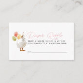 ガチョウ間抜けピンクジンガムガールオムツラッフルチケット エンクロージャーカード (正面)