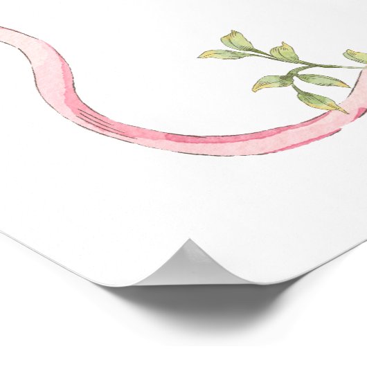 ガチョウ間抜けピンクボウベビーガールシャワーウェルカム ポスター (角)