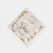 ガチョウ間抜けピンクボーガールベビーシャワーナプキンズ スタンダードランチョンナプキン (角)