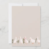 ガチョウ間抜けピンクボーガールベビーシャワー 招待状 (裏面)