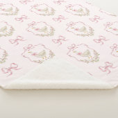 ガチョウ間抜けピンクボークレストヴィンテージベビーガール シェルパブランケット (3/4)