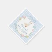 ガチョウ間抜けフローラギンガムベビーシャワーナプキンズ スタンダードカクテルナプキン (角)