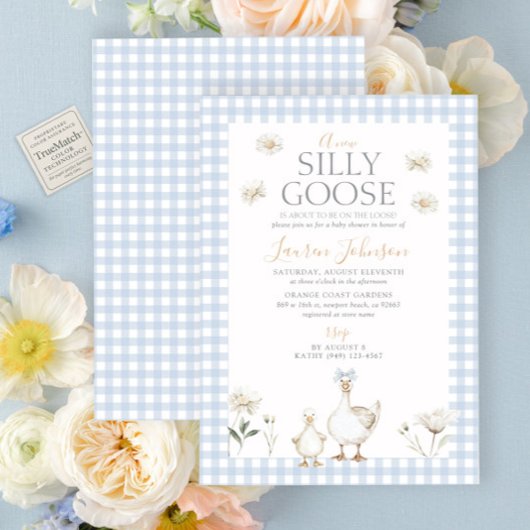 ガチョウ間抜けブお洒落ルージンガム赤ちゃんシャワー 招待状