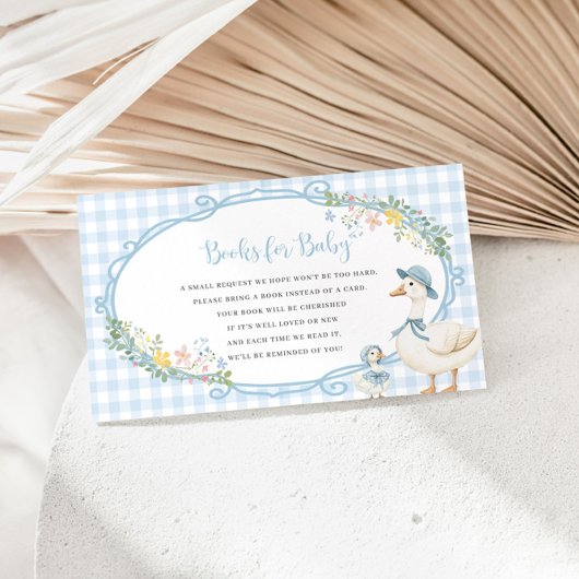 ガチョウ間抜けブルーギンガムガールブックスベビーカード エンクロージャーカード