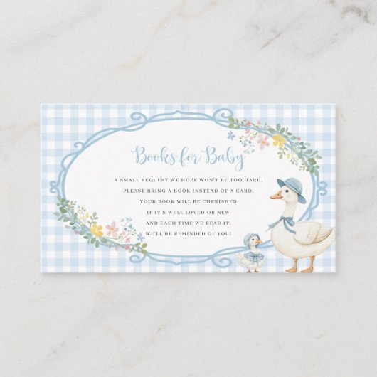 ガチョウ間抜けブルーギンガムガールブックスベビーカード エンクロージャーカード (正面)
