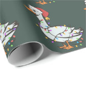 ガチョウ間抜けライトクリスマスダックおもしろいクリスマスライト ラッピングペーパー (ロールコーナー)