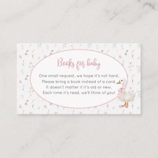 ガチョウ間抜けワイルドフラワーガールブックベビー エンクロージャーカード (正面)