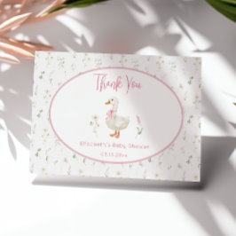 ガチョウ間抜けワイルドフラワーガールベビーシャワー サンキューカード