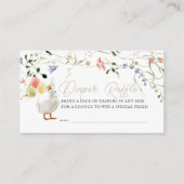 ガチョウ間抜けワイルドフラワーフローラおむつラッフルチケット エンクロージャーカード (正面)