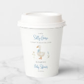 ガチョウ間抜けワイルドフラワーフローラボーイベビーシャワー 紙コップ (正面)