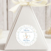 ガチョウ間抜けワイルドフラワーブルーボウベイビーシャワー ラウンドシール