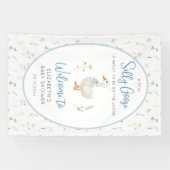 ガチョウ間抜けワイルドフラワーボーイ赤ちゃんシャワーへようこそ 横断幕 (横)