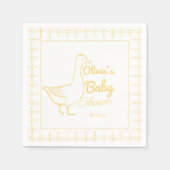 ガチョウ間抜け手引きニュートラルおもしろいベビーシャワー スタンダードカクテルナプキン (正面)