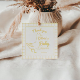 ガチョウ間抜け手引きニュートラルおもしろいベビーシャワー フェイバータグ