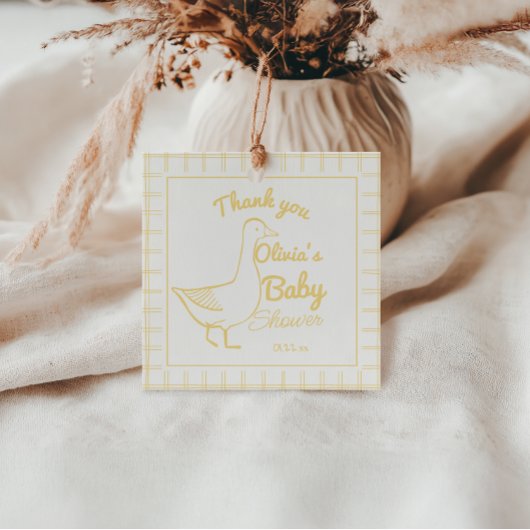 ガチョウ間抜け手引きニュートラルおもしろいベビーシャワー フェイバータグ