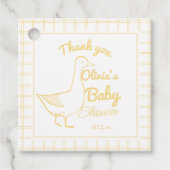 ガチョウ間抜け手引きニュートラルおもしろいベビーシャワー フェイバータグ (正面)