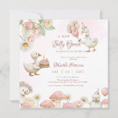 ガチョウ間抜け花園きのこ赤ちゃんシャワー 招待状 (正面)