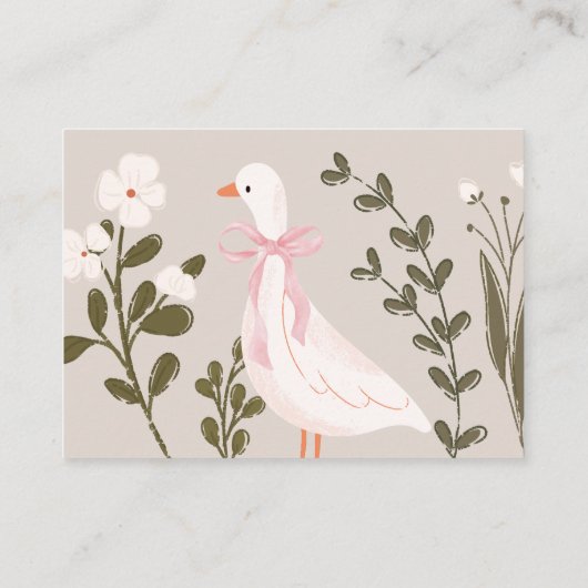 ガチョウ間抜け赤ちゃんシャワーおむつラッフルカード エンクロージャーカード (裏面)