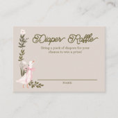 ガチョウ間抜け赤ちゃんシャワーおむつラッフルカード エンクロージャーカード (正面)