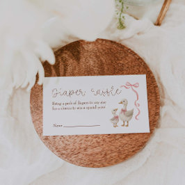 ガチョウ間抜け赤ちゃんシャワーおむつラッフル エンクロージャーカード