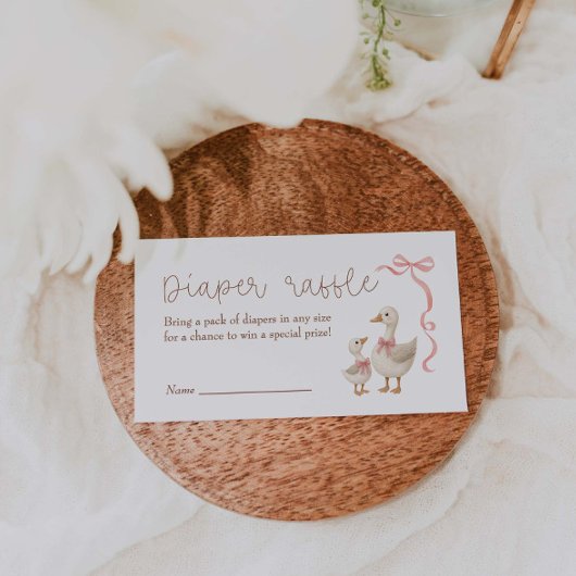 ガチョウ間抜け赤ちゃんシャワーおむつラッフル エンクロージャーカード