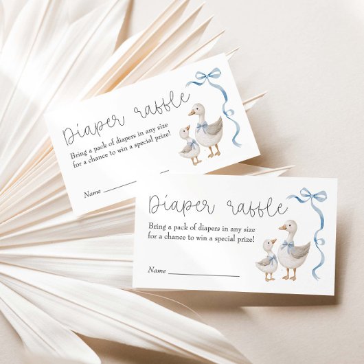ガチョウ間抜け赤ちゃんシャワーおむつラッフル エンクロージャーカード