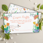 ガチョウ間抜け赤ちゃんシャワーおむつラッフル エンクロージャーカード