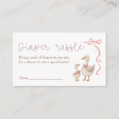 ガチョウ間抜け赤ちゃんシャワーおむつラッフル エンクロージャーカード (正面)