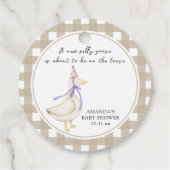 ガチョウ間抜け赤ちゃんシャワー フェイバータグ (裏面)