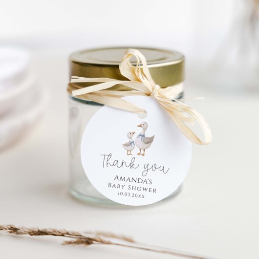 ガチョウ間抜け赤ちゃんシャワー フェイバータグ