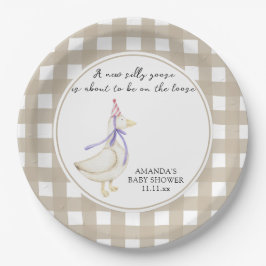 ガチョウ間抜け赤ちゃんシャワー ペーパープレート