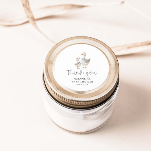 ガチョウ間抜け赤ちゃんシャワー ラウンドシール