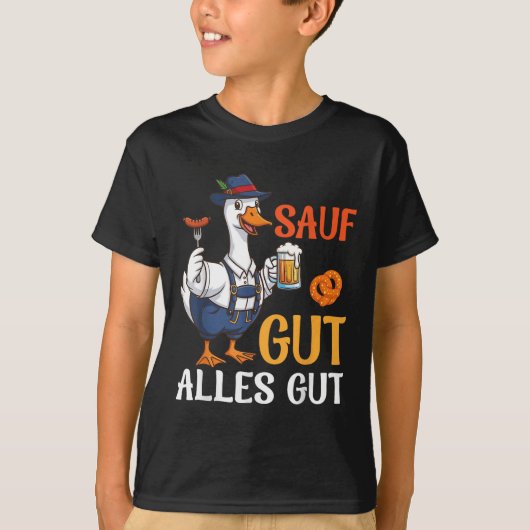 ガチョウ飲みビール&;ソーセージSaufガットalles G Tシャツ (正面)