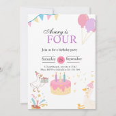 ガチョウ4歳の誕生日 招待状 (正面)