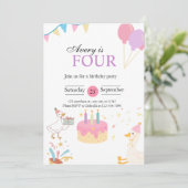ガチョウ4歳の誕生日 招待状 (スタンド正面)
