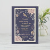 ガチョウ、バラ＆蓼の結婚式招待状 招待状 (スタンド正面)