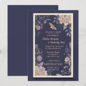 ガチョウ、バラ＆蓼の結婚式招待状 招待状 (正面/裏面)