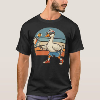 ガチョウ ピックルボール スポーツ プレーヤー 動物 男子 Tシャツ