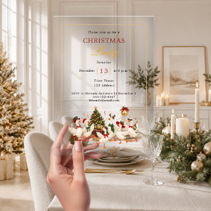 ガチョウ 高級 クリスマスパーティー アクリル招待状