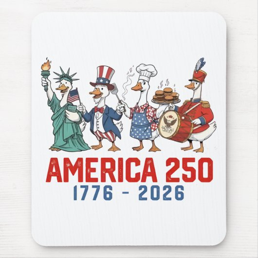 ガチョウ 7月4日 アメリカ 250周年 1776 2026 マウスパッド (正面)