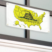 ガッズデンアメリカ国旗 横断幕 (ビルの外側)