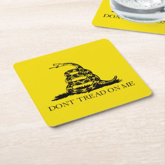 ガッズデンラトルズナケ国旗：1776年革命戦争 スクエアペーパーコースター (アングル)