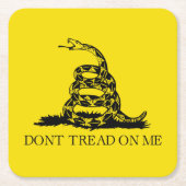 ガッズデンラトルズナケ国旗：1776年革命戦争 スクエアペーパーコースター (正面)