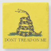 ガッズデン国旗(踏み付けない) (蛇の旗) ストーンコースター (正面)