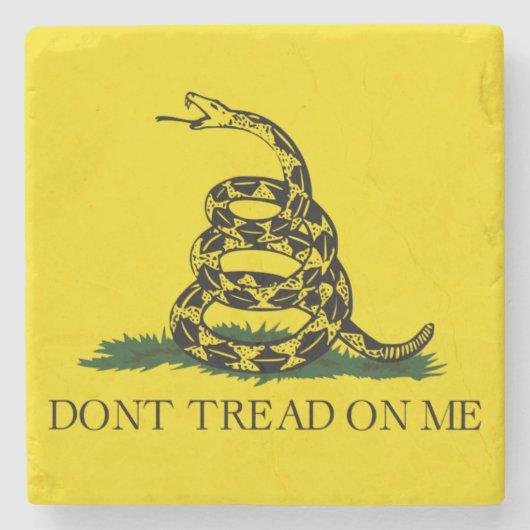 ガッズデン国旗(踏み付けない) (蛇の旗) ストーンコースター (正面)