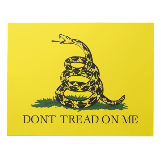 ガッズデン国旗（踏み付けない） （蛇の旗） ノートパッド (正面)