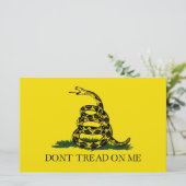 ガッズデン国旗（踏み付けない） （蛇の旗） 便箋 (スタンド正面)