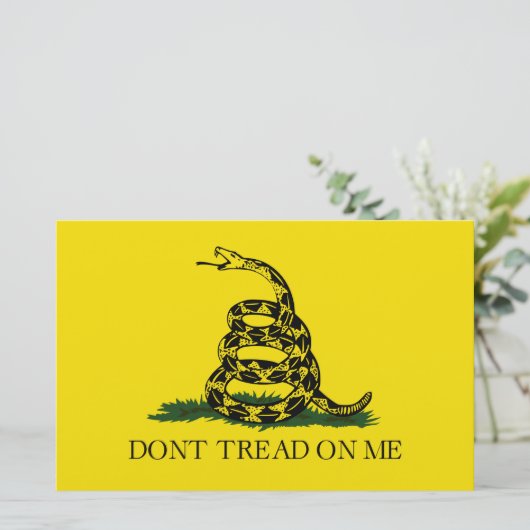 ガッズデン国旗（踏み付けない） （蛇の旗） 便箋 (スタンド正面)