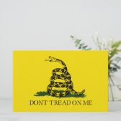 ガッズデン国旗（踏み付けない） （蛇の旗） 便箋 (スタンド正面)